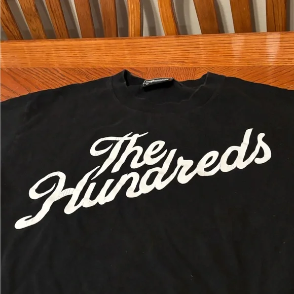 The Hundreds Black Tee with White Script Logo - Picture 4 of 9